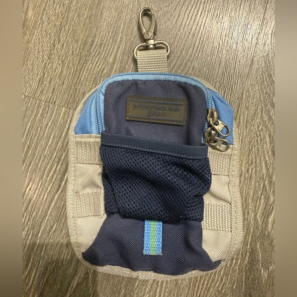 Pottery Barn Kids Navy, Light Blue & Khaki Clip Pouch